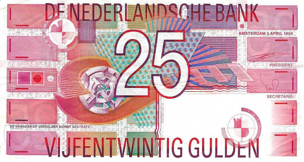 Bankbiljet 25 Gulden 1989 Roodborstje Zeer Fraai | Munt-Online.Nl